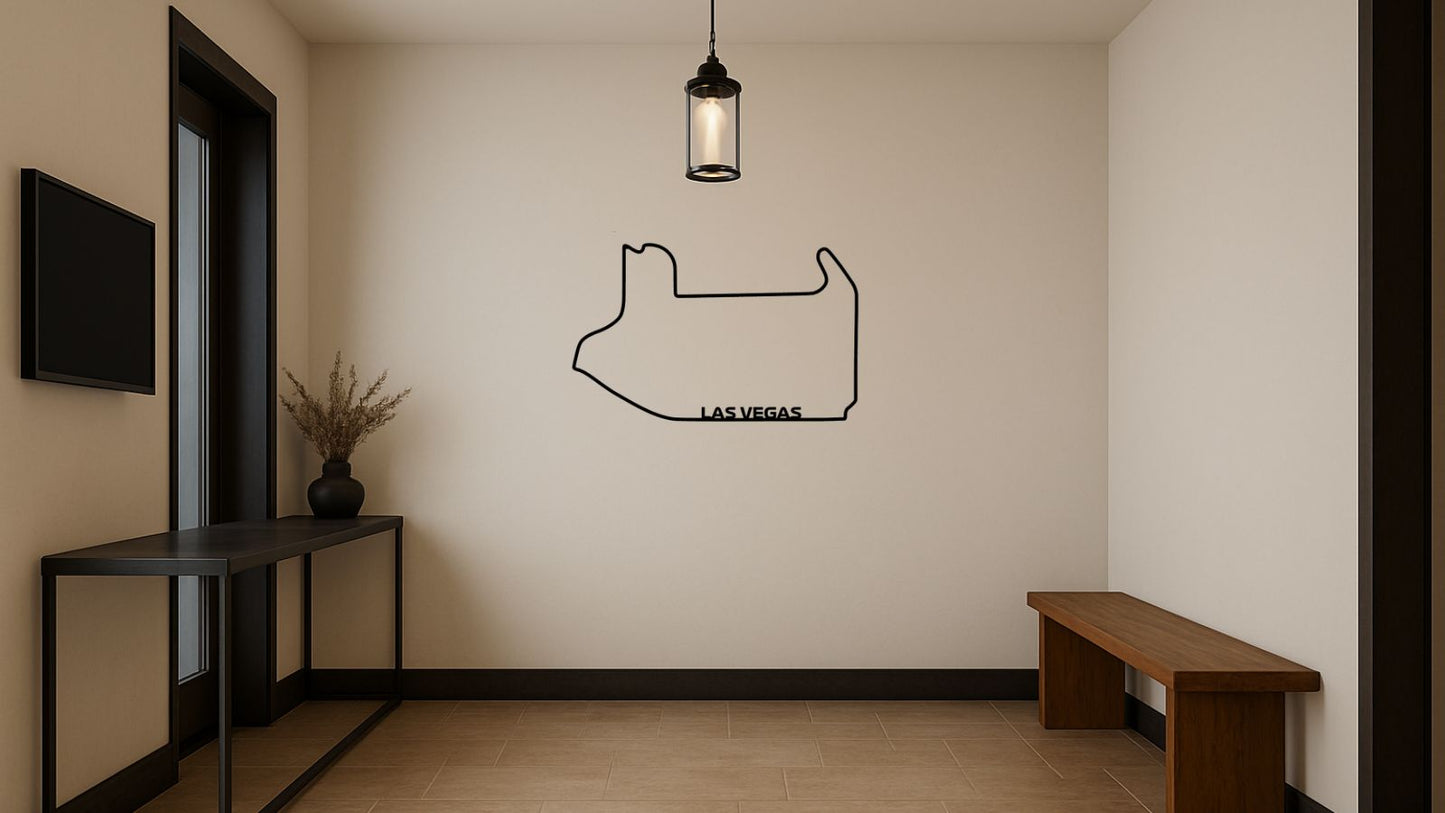 Circuit de Las Vegas – Découpe murale en acier