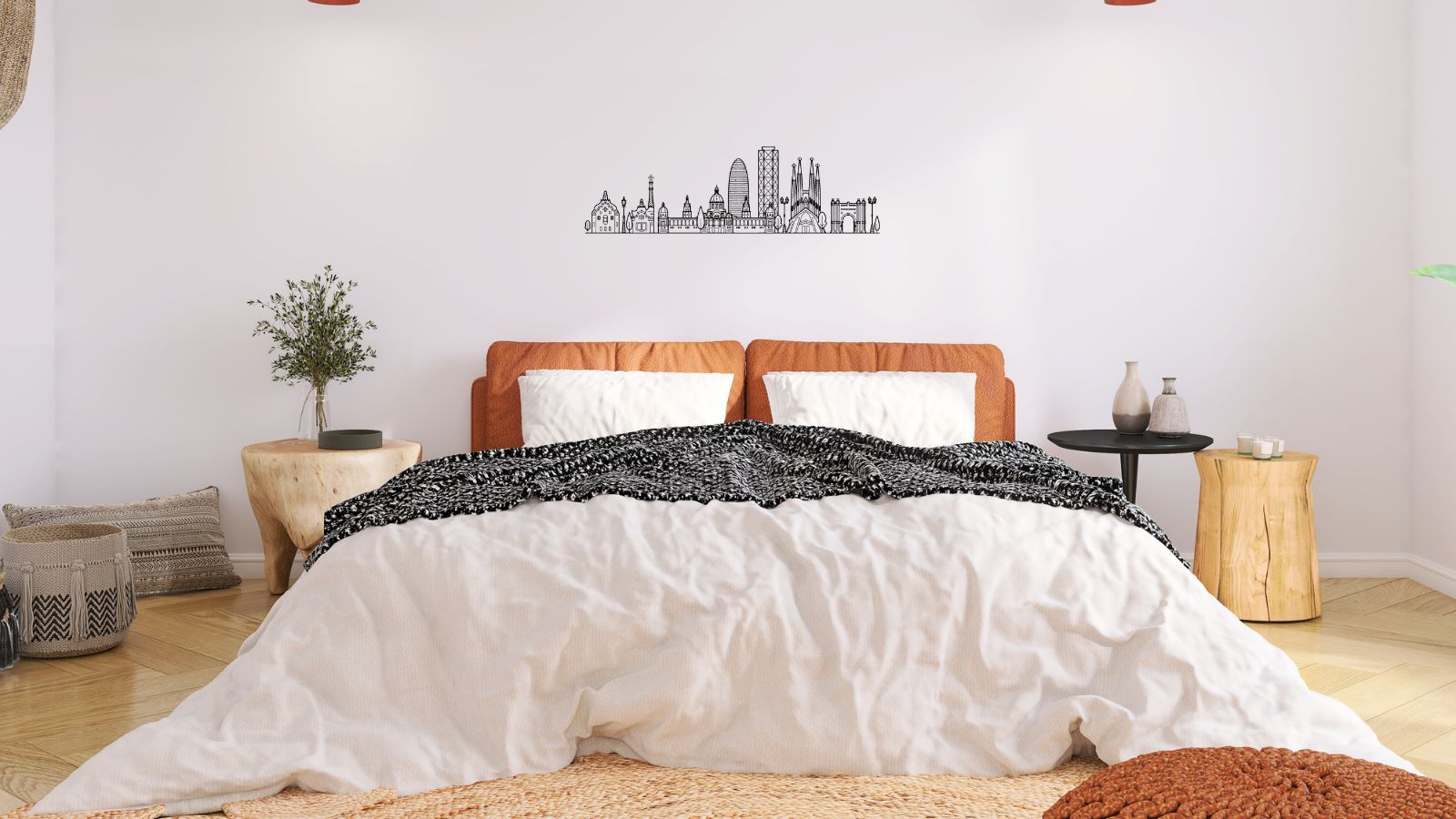 Skyline de Barcelone – Découpe murale en acier