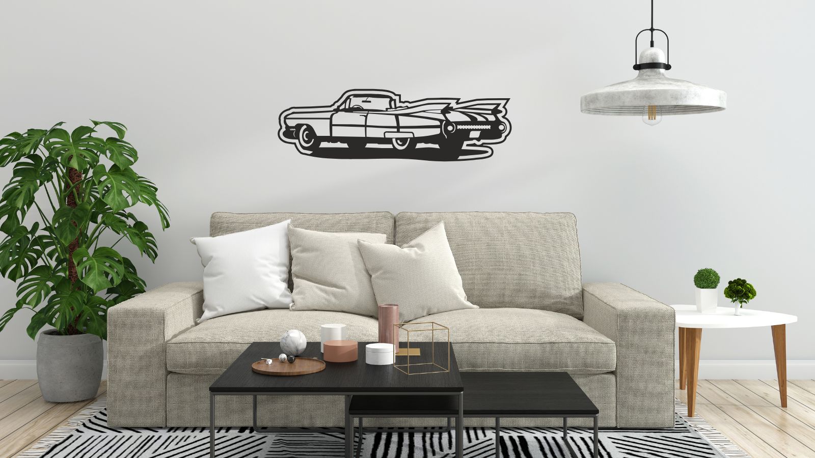 Old Cadillac – Découpe murale en acier