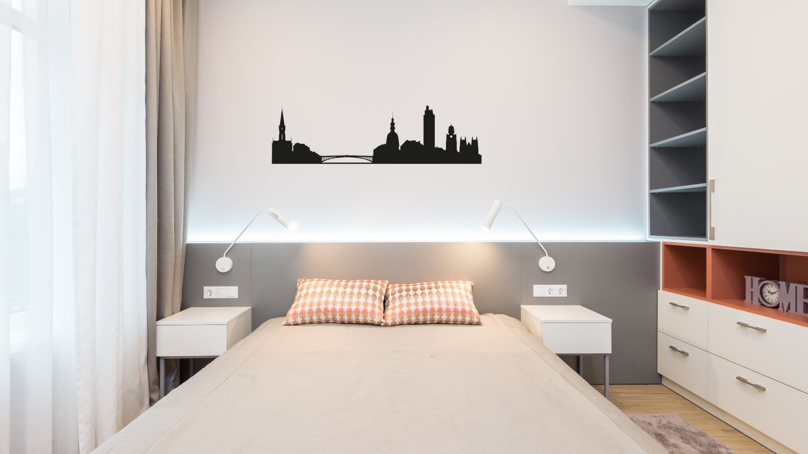 Skyline de Nantes – Découpe murale en acier