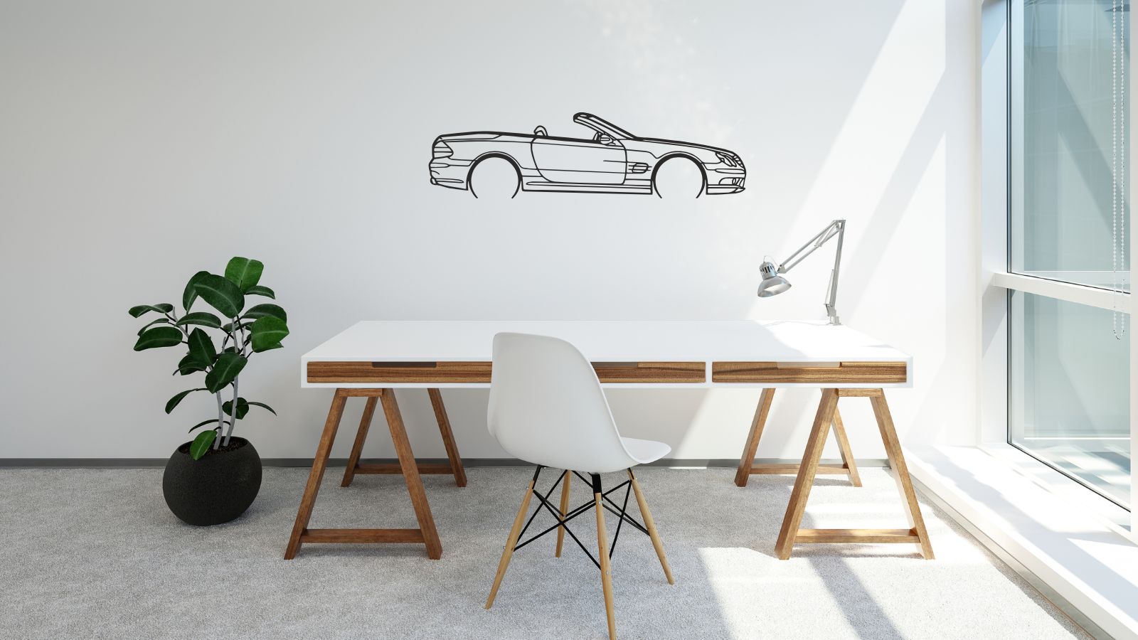 Mercedes SL55 AMG (R230) – Découpe murale en acier
