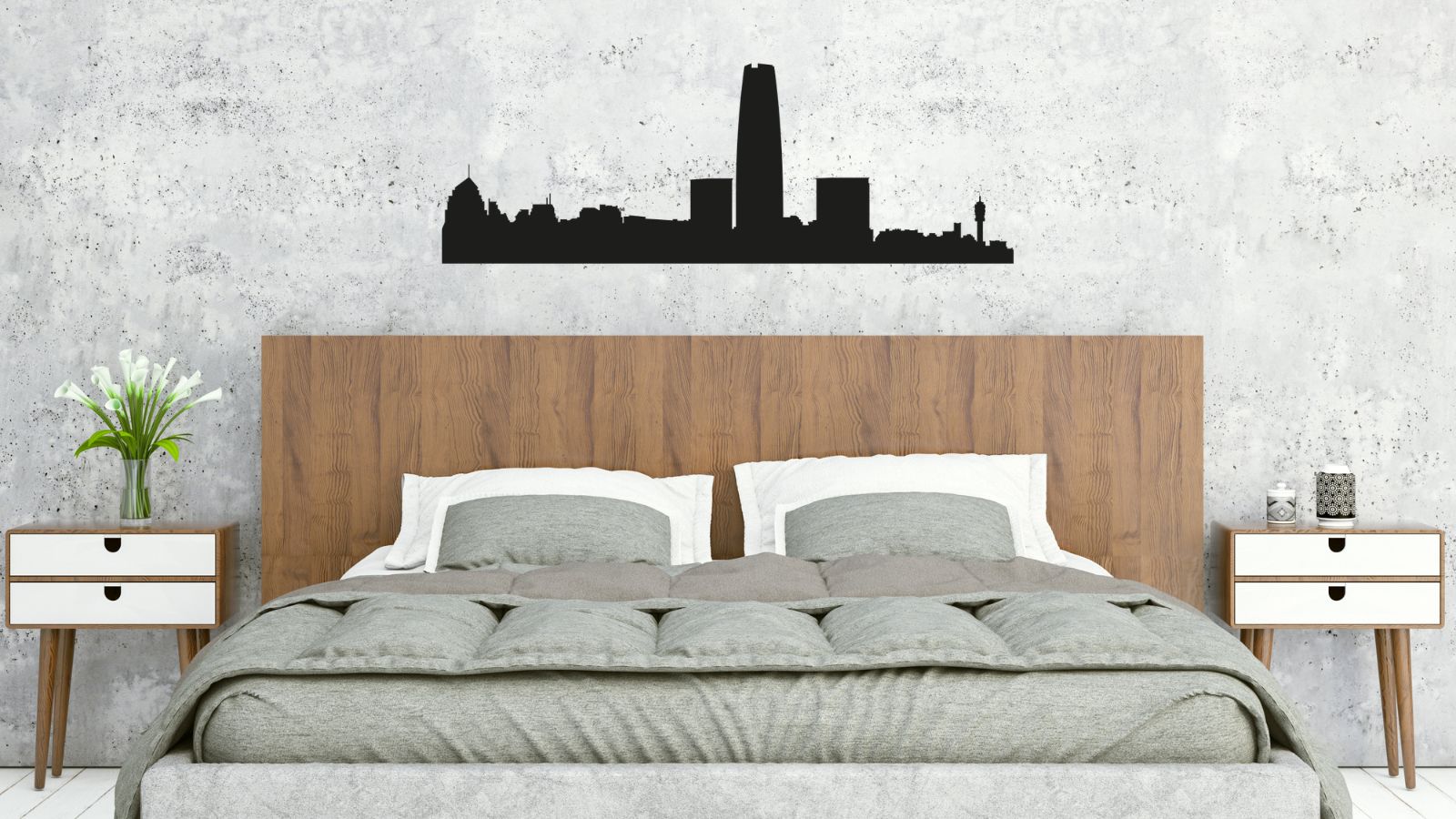 Skyline de Santiago – Découpe murale en acier