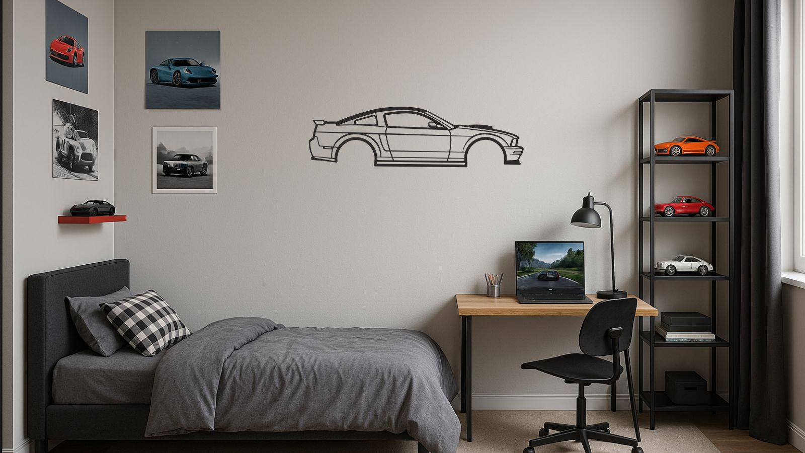Ford Mustang – Découpe murale en acier