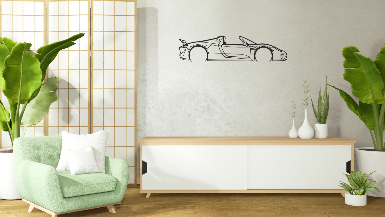 Porsche 918 Spyder – Découpe murale en acier
