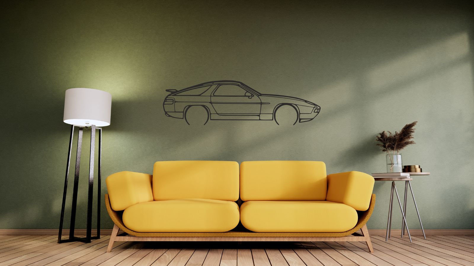 Porsche 928 GTS – Découpe murale en acier