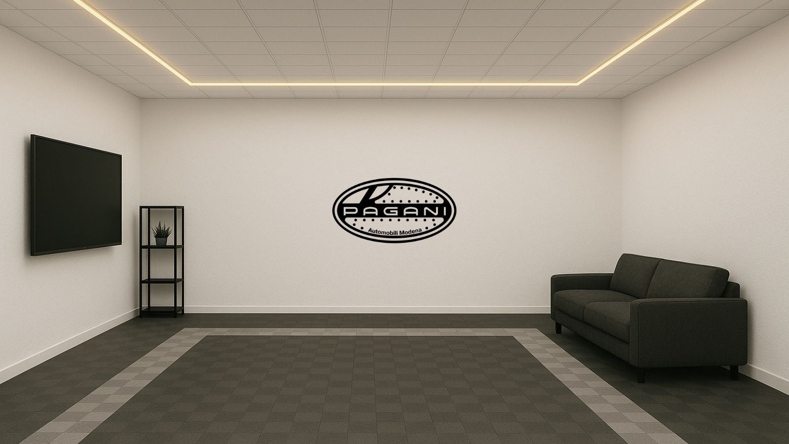 Logo Pagani – Découpe murale en acier