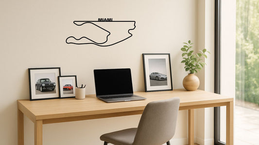 Circuit de Miami – Découpe murale en acier