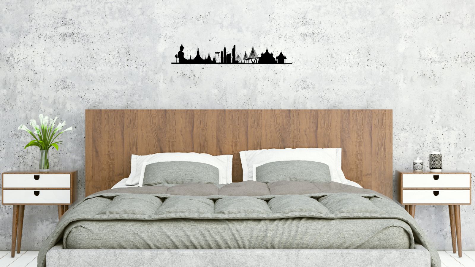 Skyline de Bangkok – Découpe murale en acier