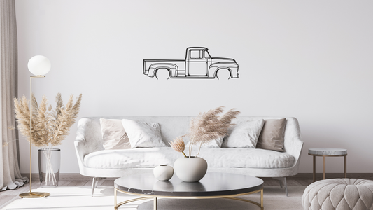 Ford F100 pickup 1956 - Décoration murale en métal