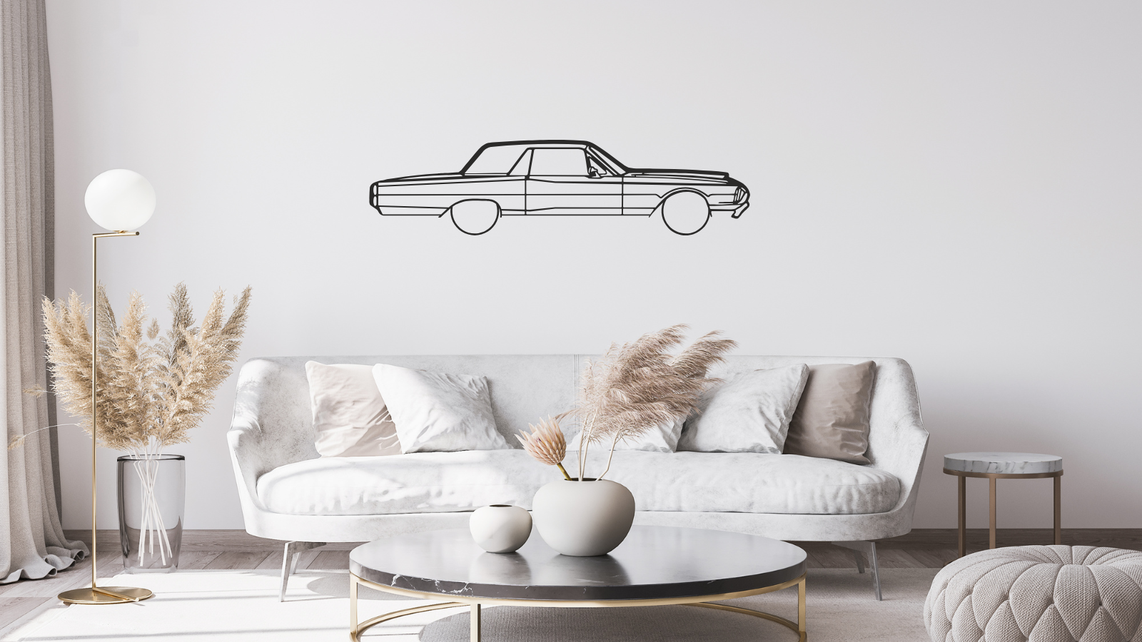 Ferline Ford Thunderbird 1966 - Découpe murale en métal – Ferline