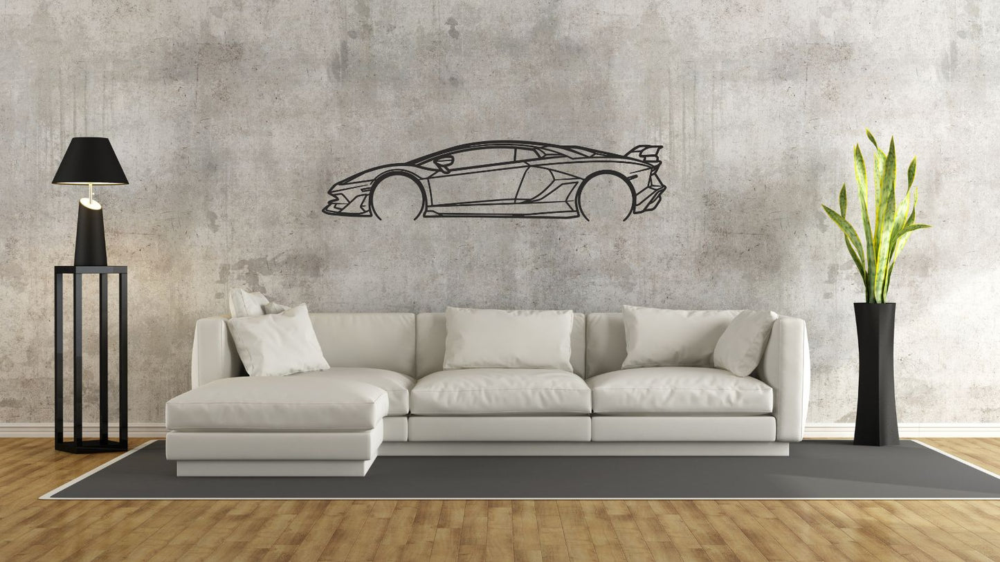 Lamborghini Aventador – Découpe murale en acier