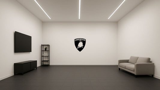 Logo Lamborghini – Découpe murale en acier