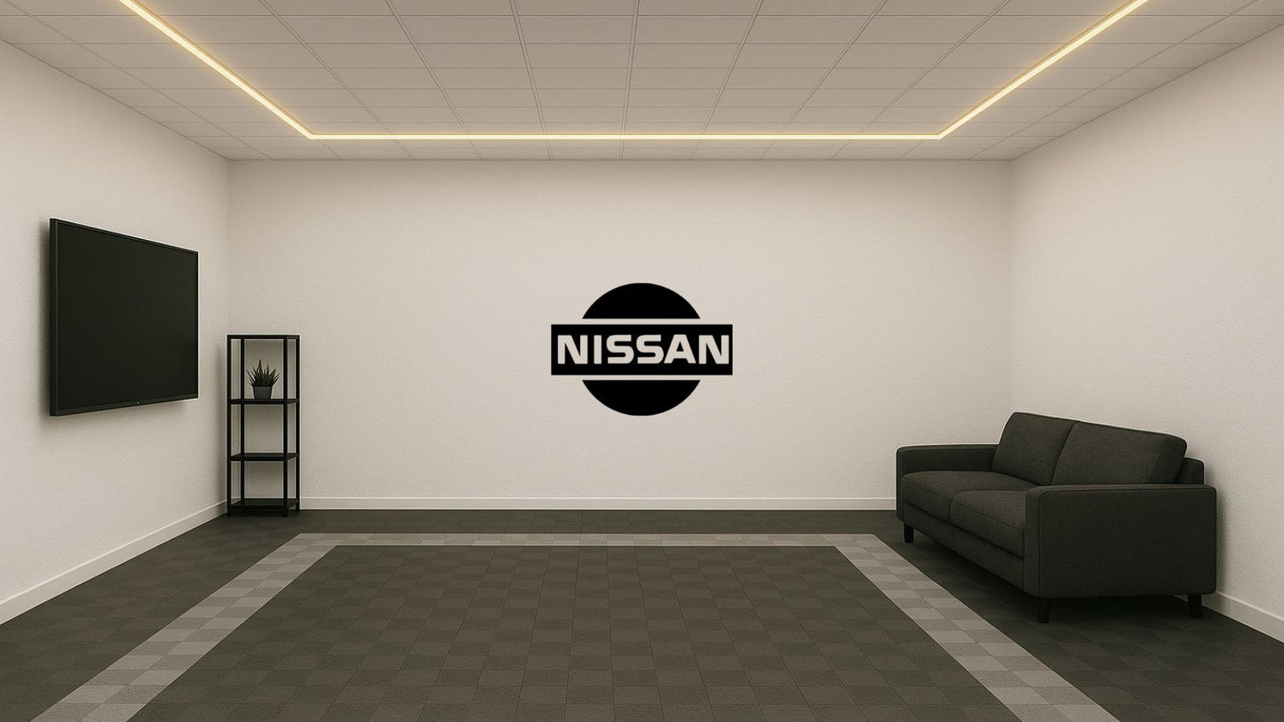 Logo Nissan – Découpe murale en acier