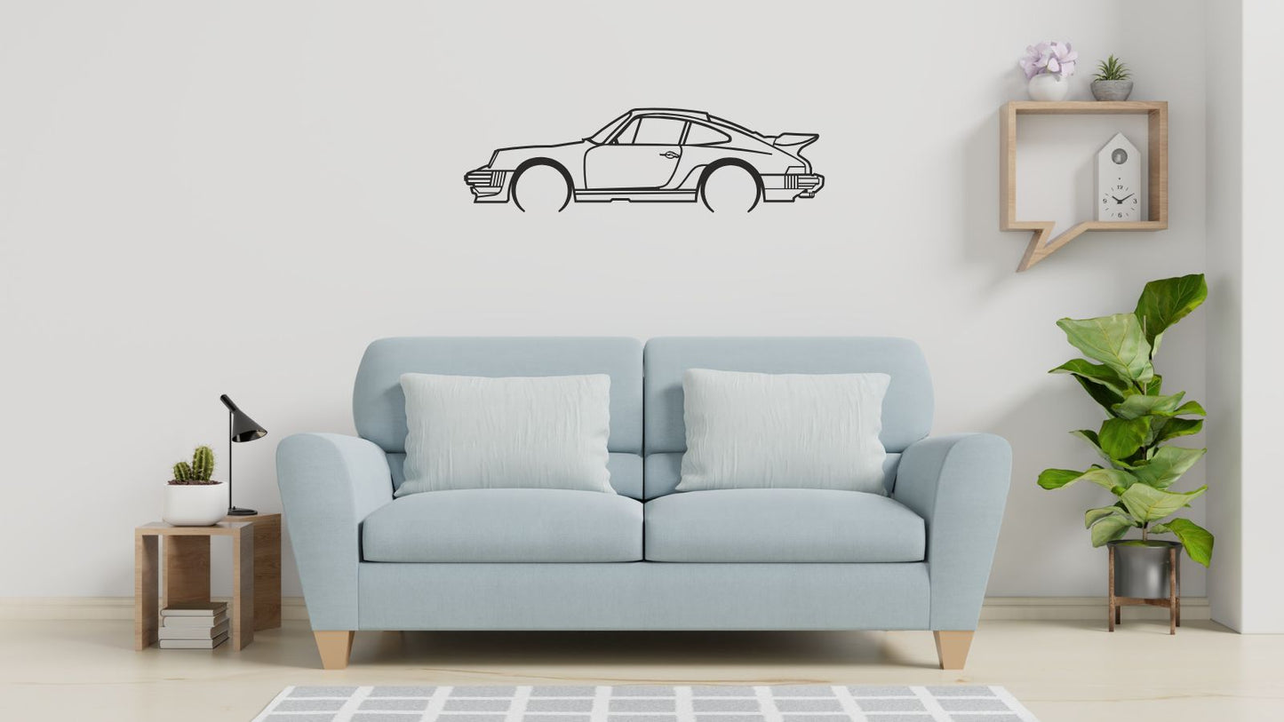 Porsche 911 Turbo – Type 964 – Découpe murale en acier